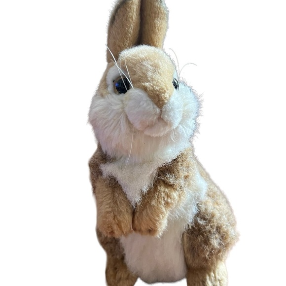 Hansa Rabbit Caramel Baby Bunny Plush Stuffed Animal Toy Tan White 14 Inch - Picture 2 of 7